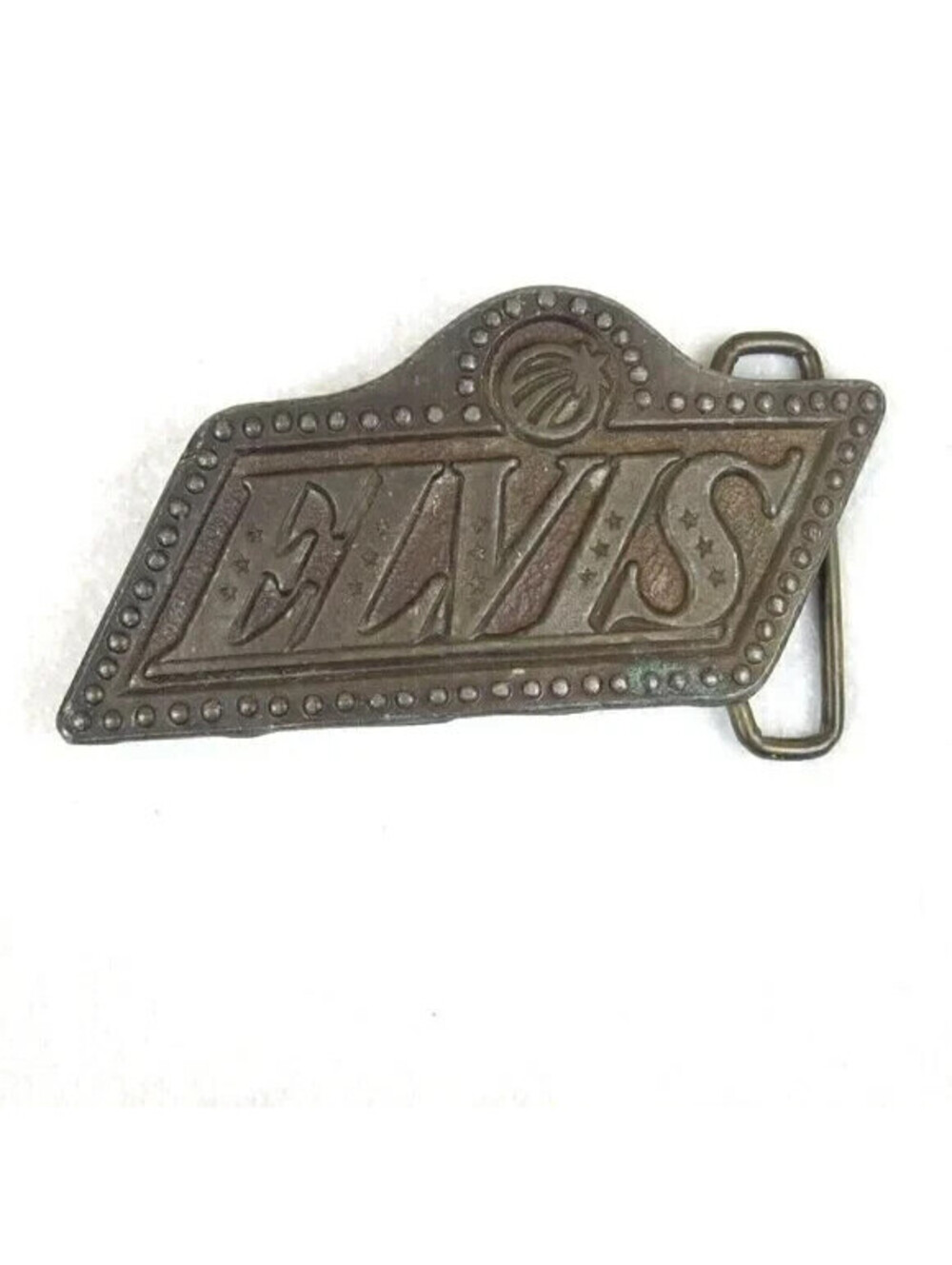 Vintage 1970s Elvis Presley Belt Buckle Name Marquee in Lights Metal